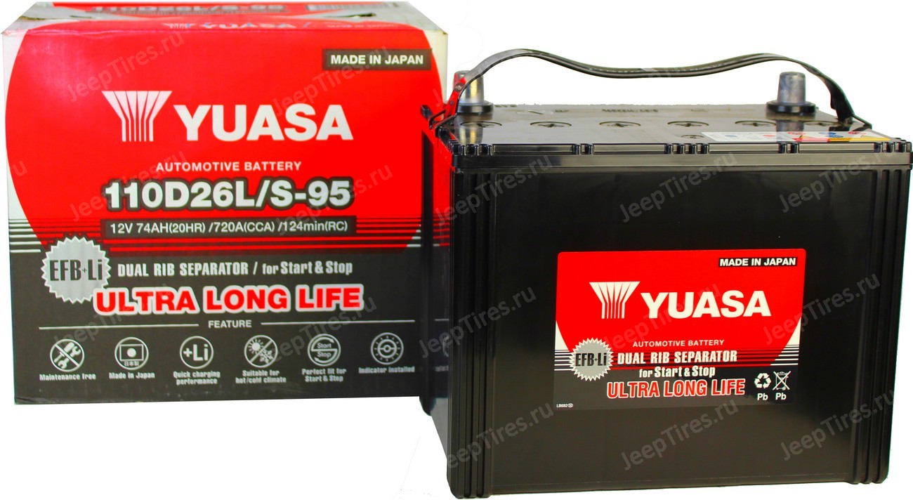 Аккумуляторы GS Yuasa EFB S-95(110D26L) Start-Stop купить в Хабаровске ...