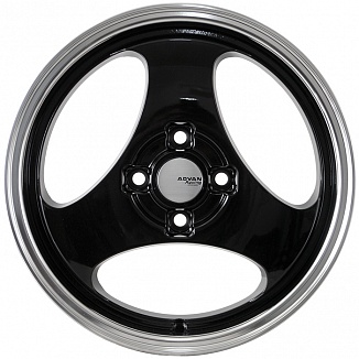 FF R020 6x15 4x100 ET35 Dia 73,1 (Gloss Black with Lip Polish) LOT1687_R020
