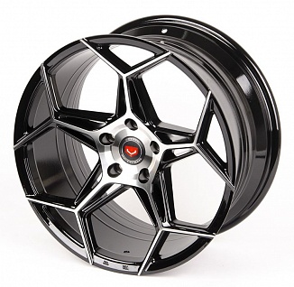 Replica Veemann BX04-CS244 9x18 5x114,3 ET38 Dia 73,1 (Чёрный (Полированные Спицы)) VL80497