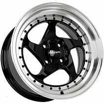 FF JT5140 8x15 4x100 ET15 Dia 73,1 (Black Machine Lip + Black Rive) LOT1202