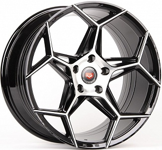 Replica Veemann BX04-CS244 9x18 5x114,3 ET38 Dia 73,1 (Чёрный (Полированные Спицы)) VL80497